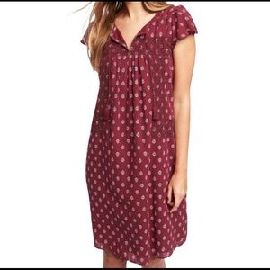 Old Navy boho red embroidered dress with tassels size XL NWT